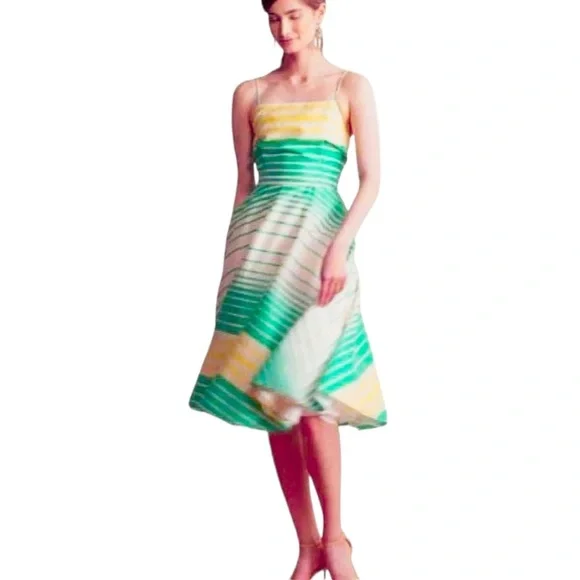 $198 Anthropologie Maxi Dress Petite 12 PL Tracy Reese Cut Outs Tulle Underskirt - Picture 5 of 15